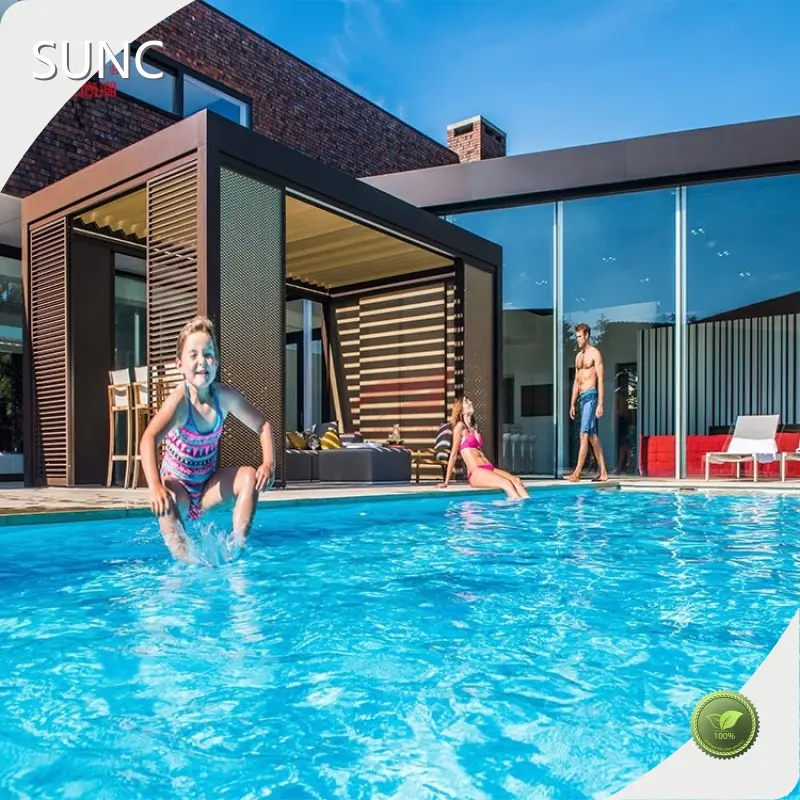 Buugga Aluminium Pergola ee Tooska ah ee Louvered - - SUNC 1