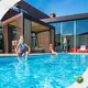 Buugga Aluminium Pergola ee Tooska ah ee Louvered - - SUNC 1