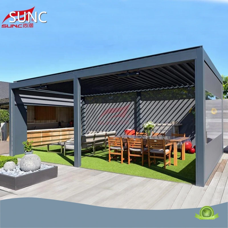 SUNC Brand Freestanding Aluminium Pemasok Louvered Pergola Otomatis 1