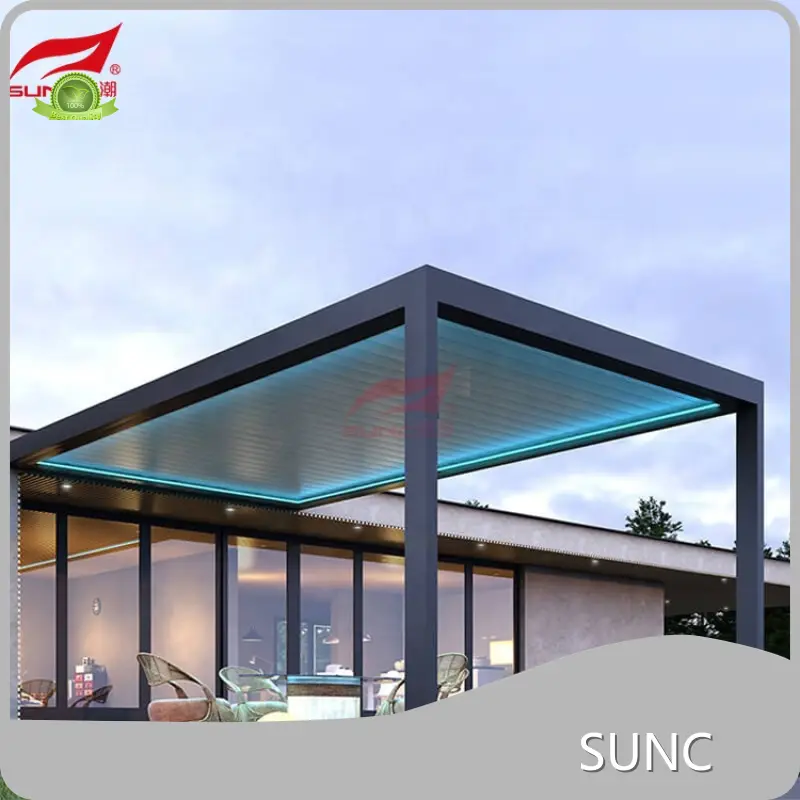 SUNC ugu Wanaagsan Sunc Casriga Casriga ah ee Bannaanka biyuhu celinayaan Matoorka Aluminium Pergola 20 maalmood 1