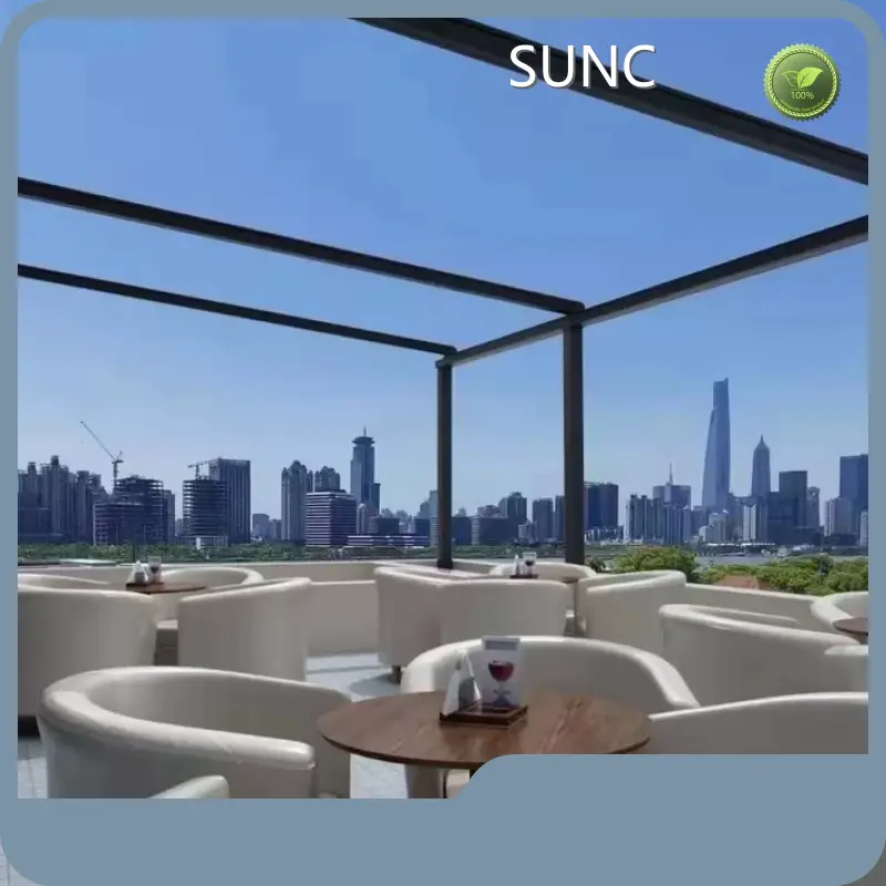 Custom Aluminum Pergola Manufacturers Waterproof PVC Retractable Patio Awning SUNC 1