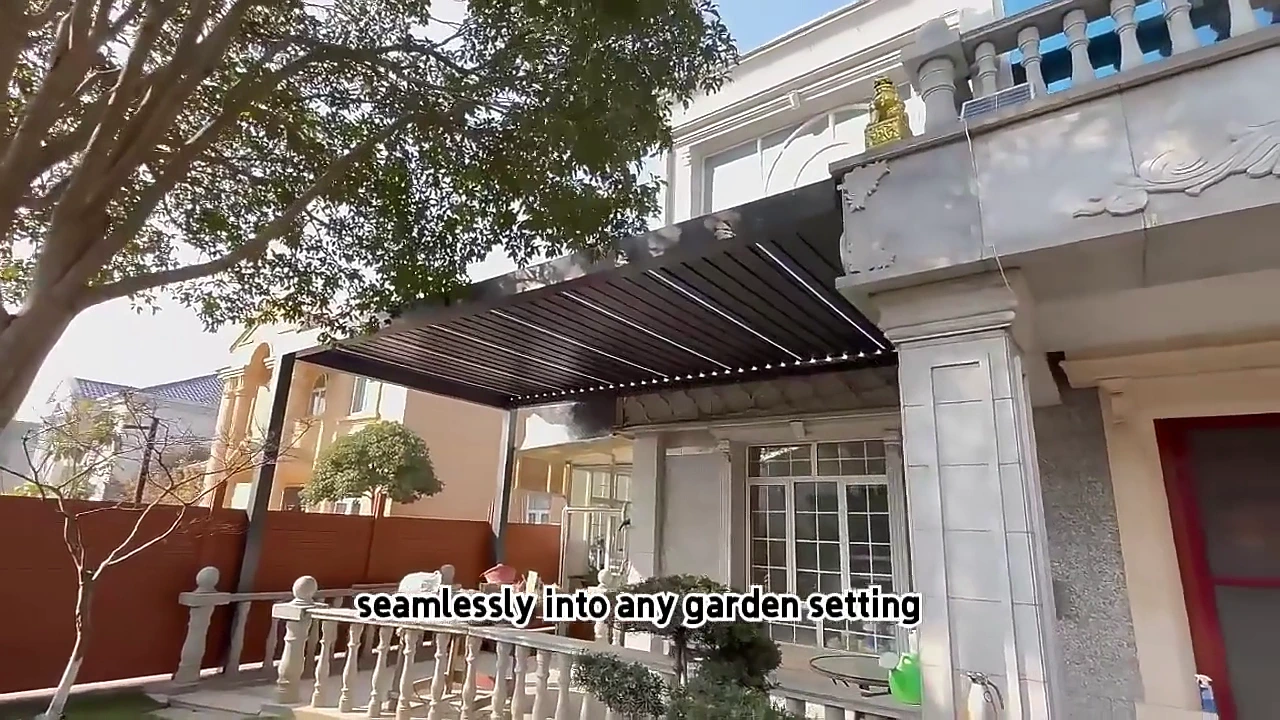 Pargîdaniya pergola baxçeyê louvered motorîzekirî ya derveyî