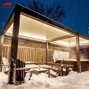 Motorized Louvered Aluminum Enclosed Pergola Outdoor Garden Building Design