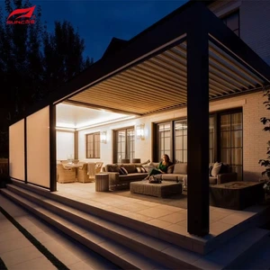 10 X 12 Ft Motorized Aluminium Retractable Pergola Kunze Bioclimatic Louvered Pergola