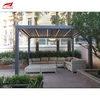 Хөдөлгүүртэй эвхэгддэг цонхтой хөнгөн цагаан Pergola Гадна цэцэрлэгийн дизайн 1