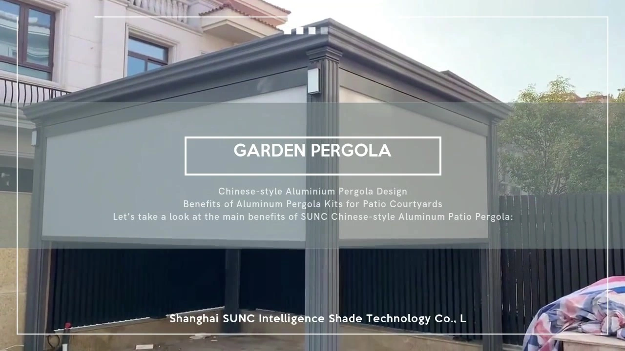Disinn ta 'Pergola tal-Aluminju ta' stil Ċiniż