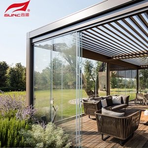 Fa'asuava i fafo afi afi toe fa'afo'i louvred Pergola Aluminum