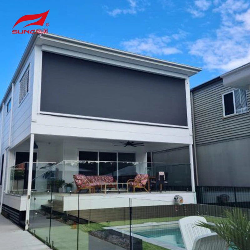 Tenda a rullo da esterno personalizzabile con cerniera elettrica impermeabile 2