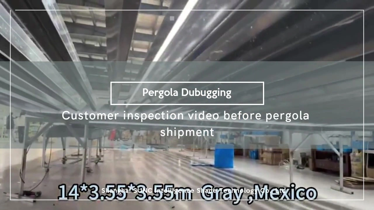 Video inspeksi pelanggan sadurunge pengiriman pergola