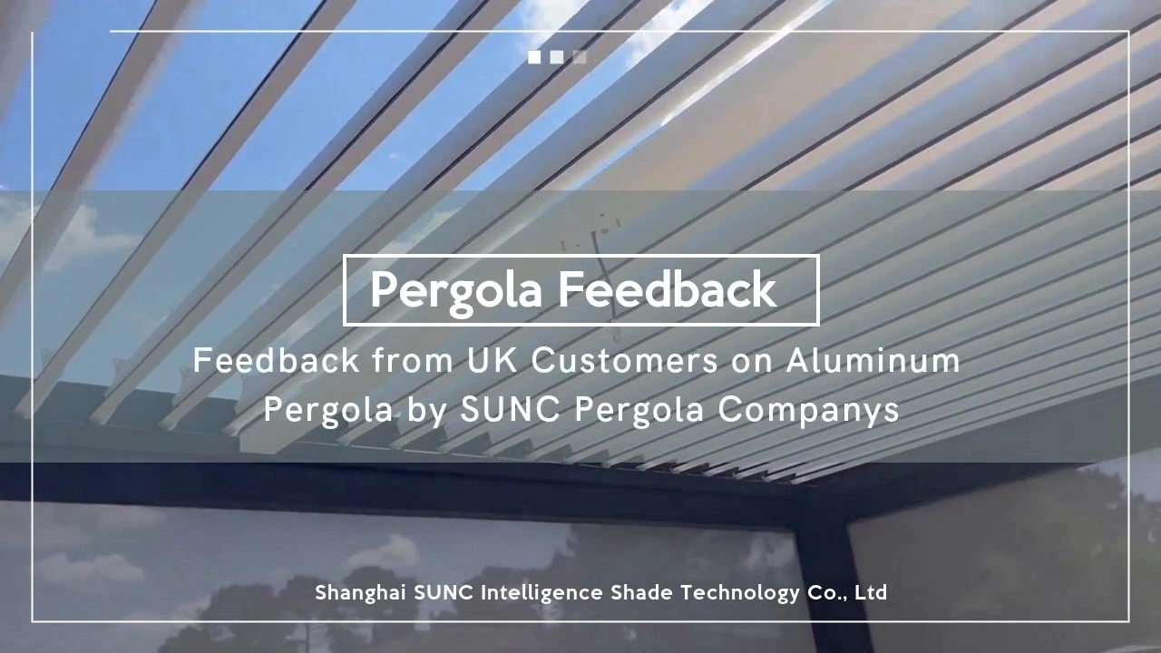 Tlhahiso ea bareki ea aluminum pergola ka lik'hamphani tsa sync pergola