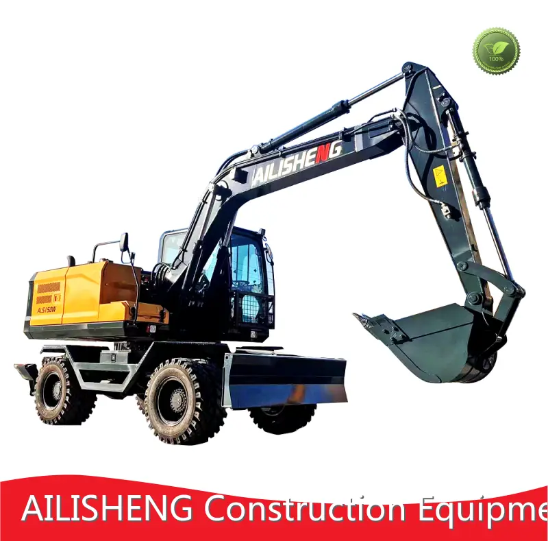 AILISHENG Construction Equipment Small Wheeled Excavator Small Wheeled Excavatormanufacturer 1