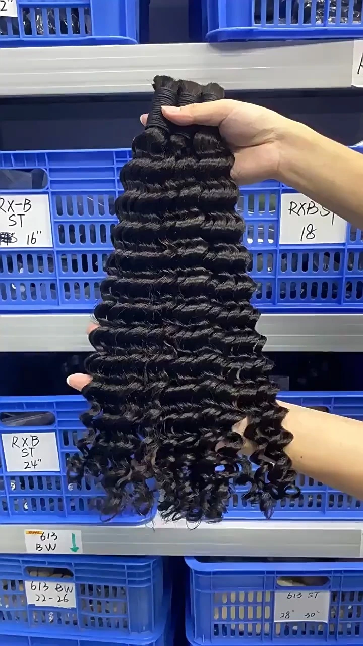 Extensions de cheveux en vrac de cheveux humains Virgin Remy alignés par cuticules 1