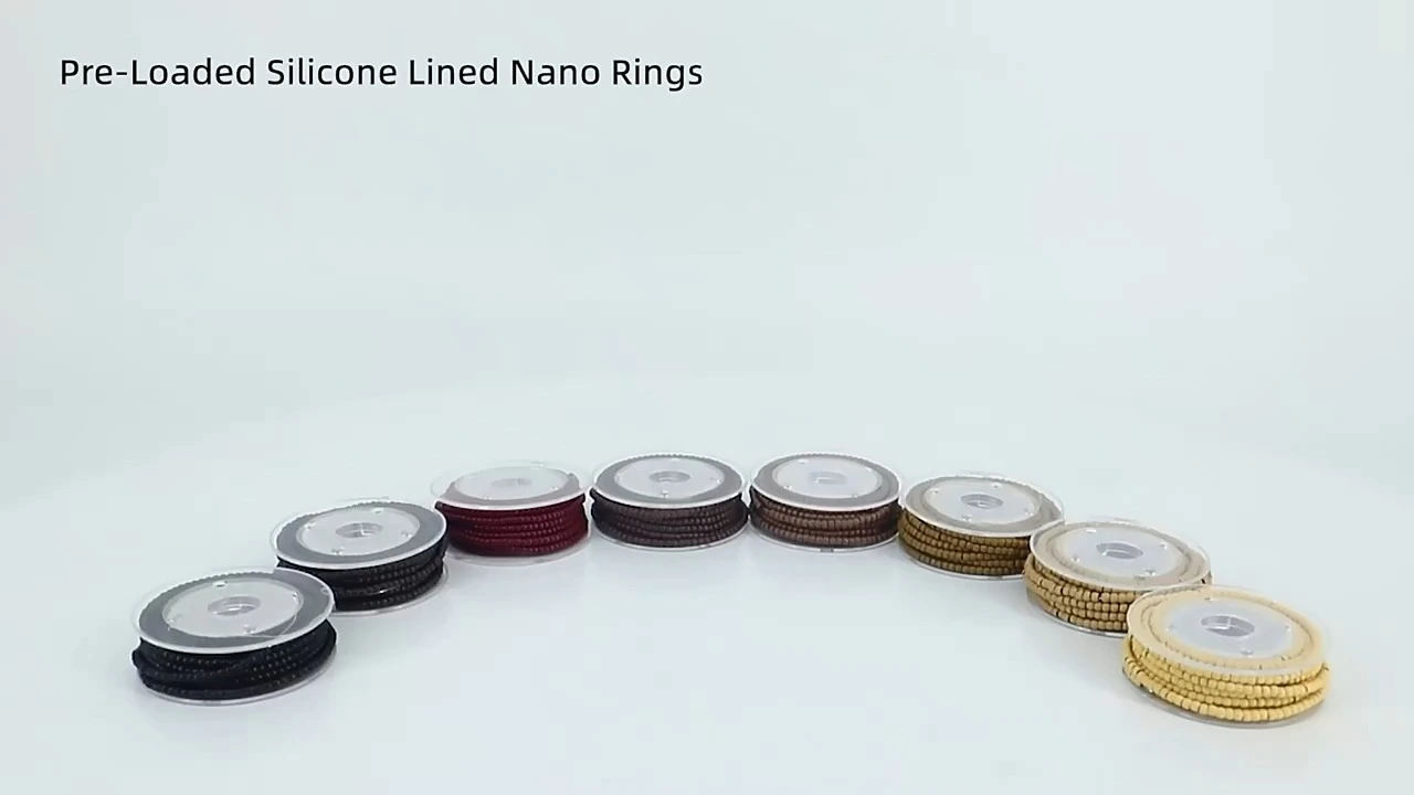 Nano anillos precargados, eslabones, cuentas forradas de silicona, herramientas de extensión de cabello, 1000 Uds./rollo 1