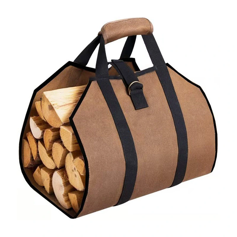 Well Firewood Carrier Waxed Canvas Log Carrier for Firewood 1