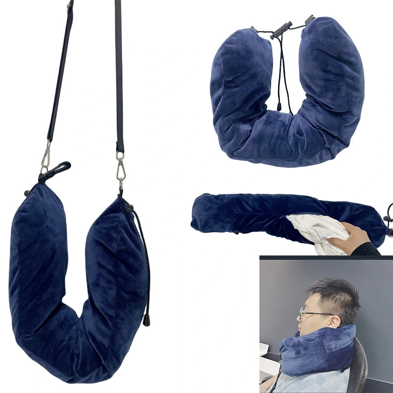 Stuffable Travel Neck Pillow with Adjustable Neck - Extra Luggage Essential 1