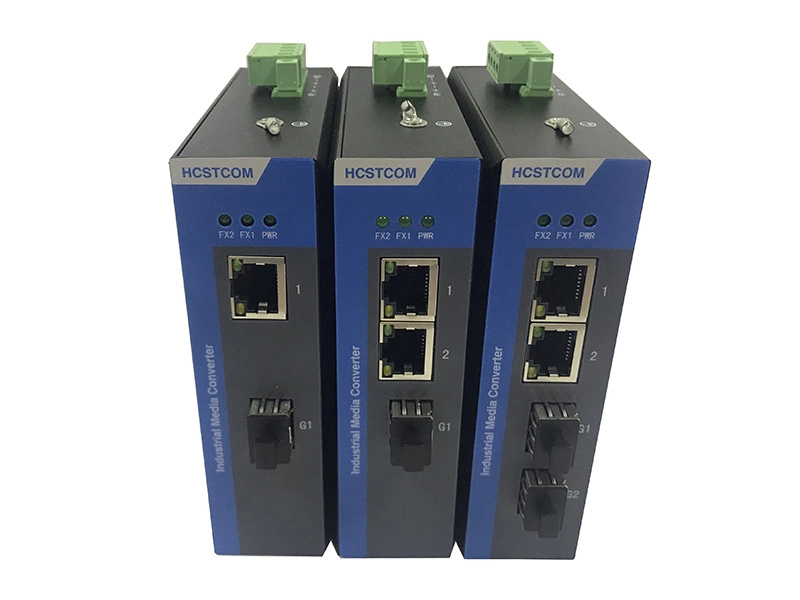 2/3Port Full Gigabit Industrial Media Converter 1