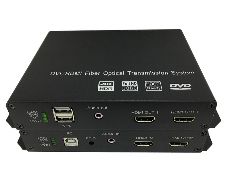 4K HDMI KVM оптоволоконный удлинитель с Loop+Audio1 1