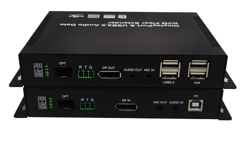 Удлинитель 4K DP KVM по оптоволокну/CAT6 1