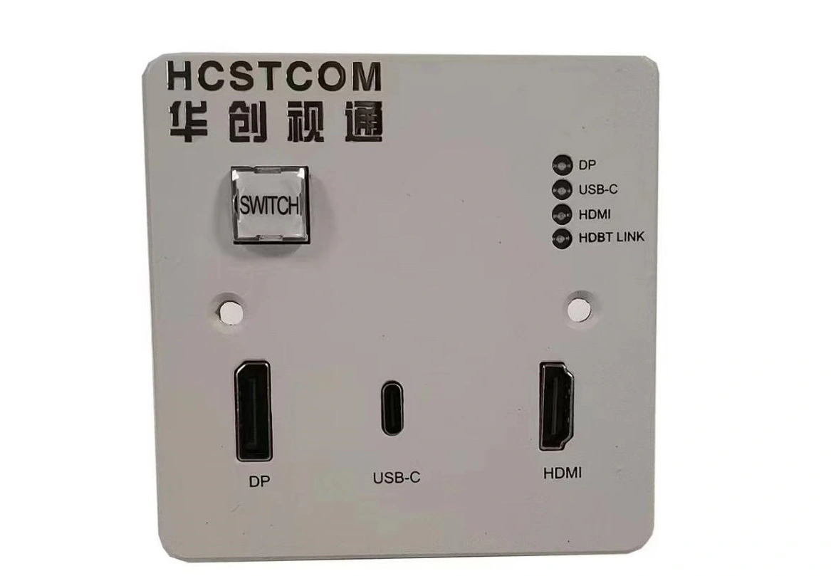 Transmisor de enchufe de pared de 86 paneles HDMI+DP+USB-C 1
