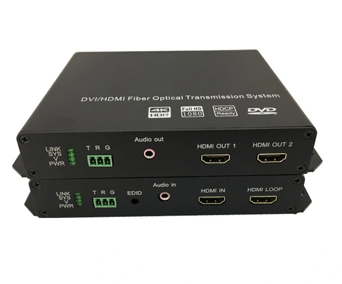 Extensor de fibra HDMI 4K con salida de bucle HDMI 1