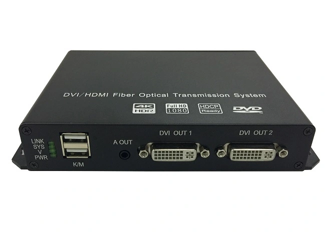 Extensor de fibra DVI 4K con salida de bucle 1