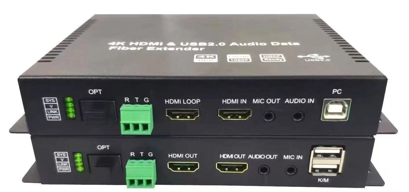4K30 HDMI KVM Fiber Optic Extender With Loop Out & USB 2.0 1