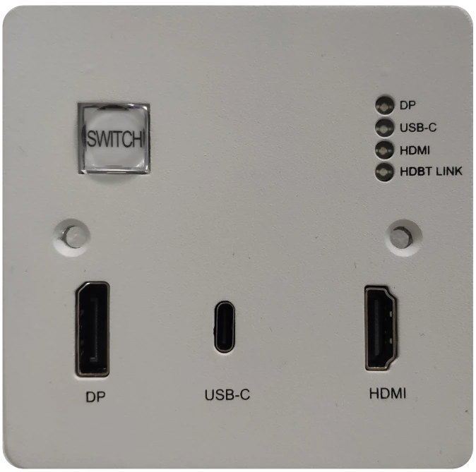 86 Panel Wall Plug Transmitter HDMI+DP+USB-C 1
