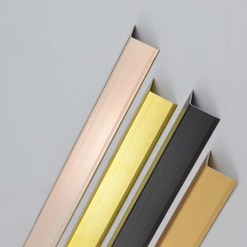 Hotaluminum L Shaped Tile Edging Trim Black / Matte Iron Gray /Matte Rose Gold / Champagne / Customized Dong's Dongri Brand 8