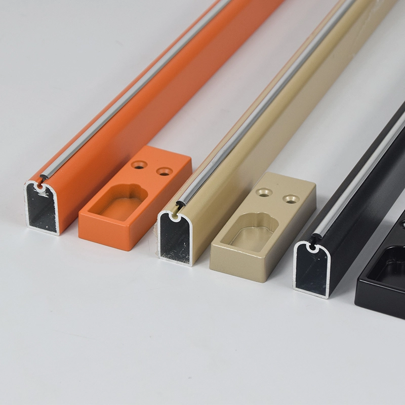 Riel colgante de ropa de aluminio poste de ropa mental para accesorios de guardarropa 1