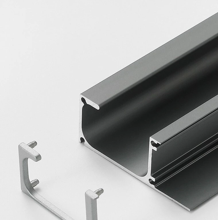 Perfil de manija de borde de aluminio con recubrimiento en polvo tipo G oculto Dongri para gabinete de cocina 1