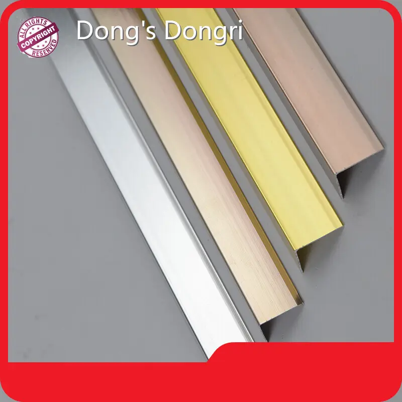 Hotaluminum L Shaped Tile Edging Trim Black / Matte Iron Gray /Matte Rose Gold / Champagne / Customized Dong's Dongri Brand 1