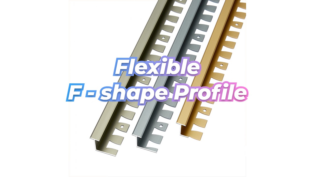 Perfil de aluminio flexible en forma de F