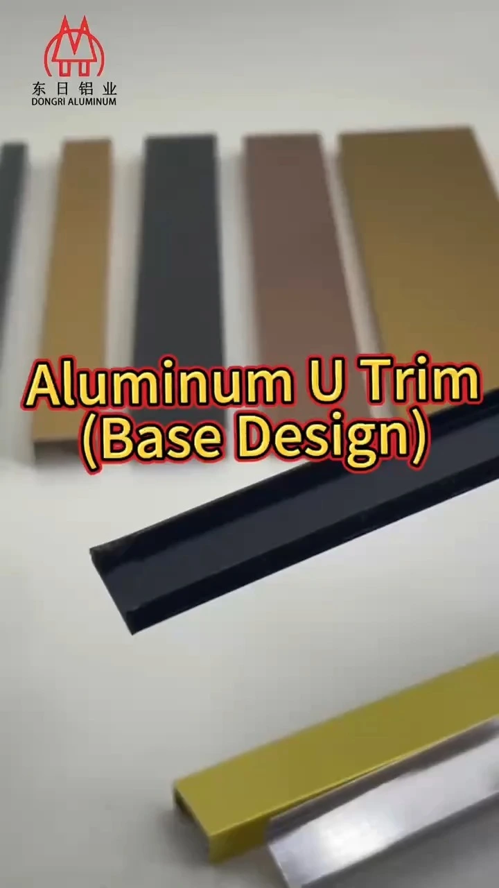 Multi Color Polished Floor Strip Aluminum U shapeTile Trim with Base 1