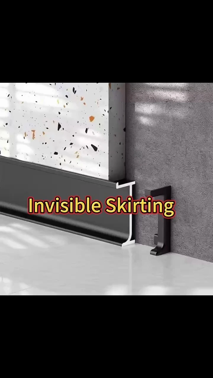 AluminumSkirting Board Built in LED Profile Commercial Residential Floor Trim 1