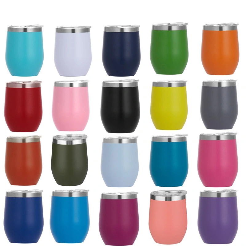 Copa de vino con aislamiento de acero inoxidable de 12 oz con recubrimiento en polvo Konvini ZY-05 1