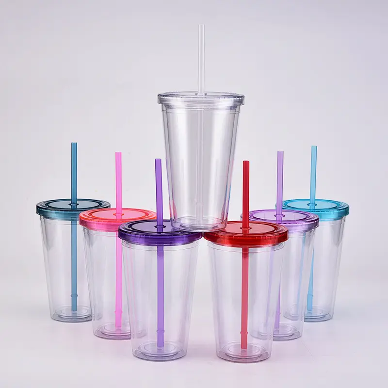 Clear Plastic Tumbler Cups - for Drink Beverages - KONVINI 2