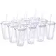 Clear Plastic Tumbler Cups - for Drink Beverages - KONVINI 3