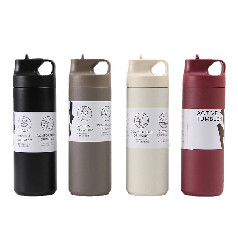 Botella de agua al vacío de doble pared con aislamiento de acero inoxidable Konvini con pajita ZY-29 1