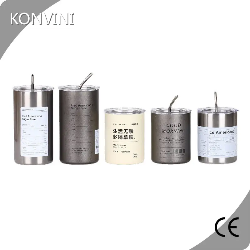 Tipo High safety de aço inoxidável murado dobro dos copos de café KONVINI 1