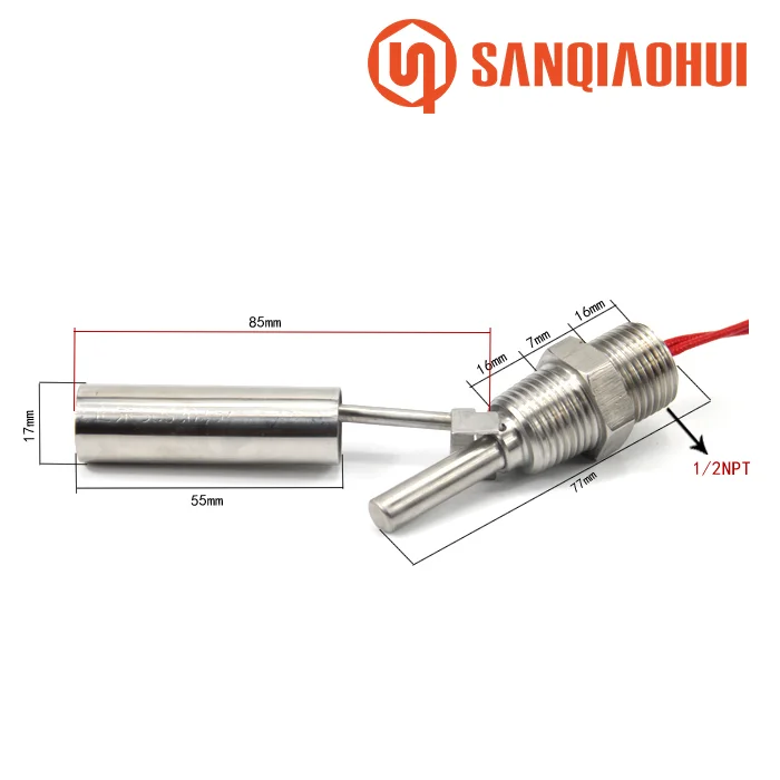 Sqh109 Side Mounted Stainless Steel Horizontal Liquid Duck-billed Switch Water Level Sensor Float For High Temperature Device 3
