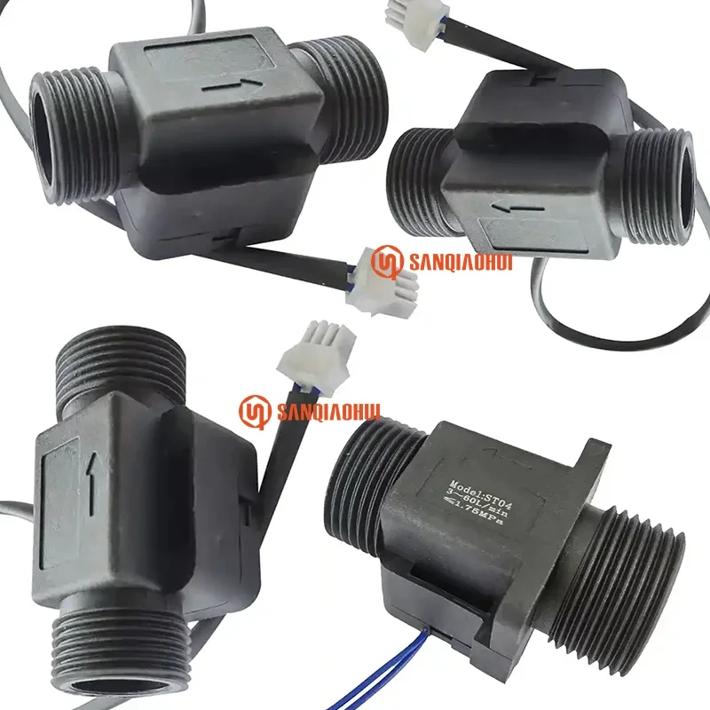 Sqh105 Nylon G1 G3/4 Magnetic Sensor Flow Meter Vertical Installation 2-60l/min On/off Magnetic Water Flow Switch Sensor 1