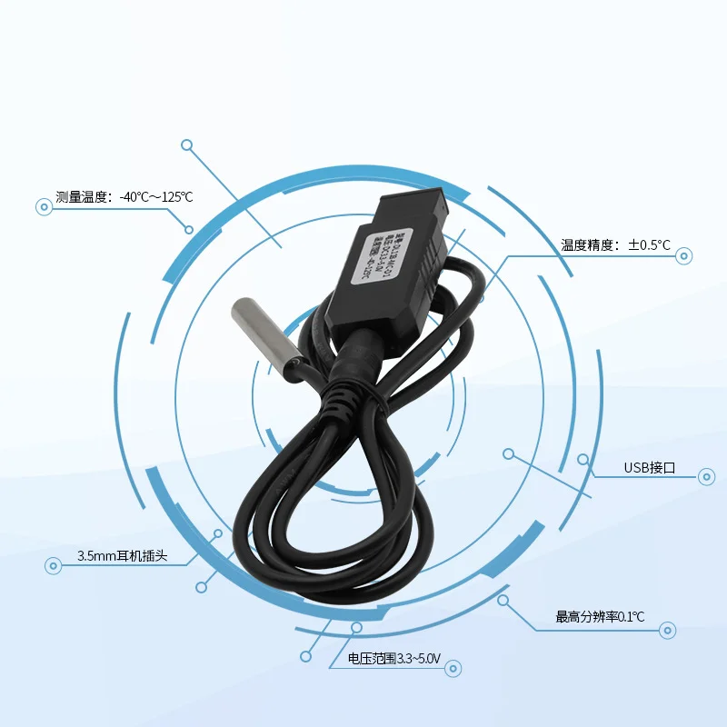 Sqh114 Ds18b20 Temperature Sensor Rs485 Modbus Stainless Steel Digital Temperature Probe Sensor 6
