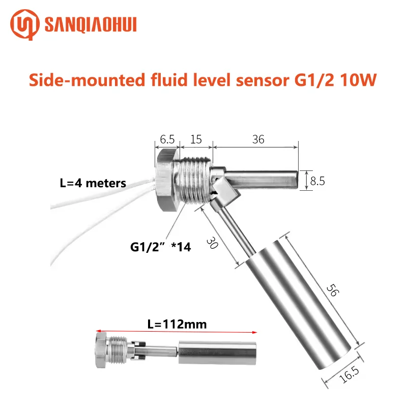 SANQIAOHUI horizontal installation Fluid Level Switch G1/2 M10 1/2NPT Magnetic Sensor Liquid Level Switch 3