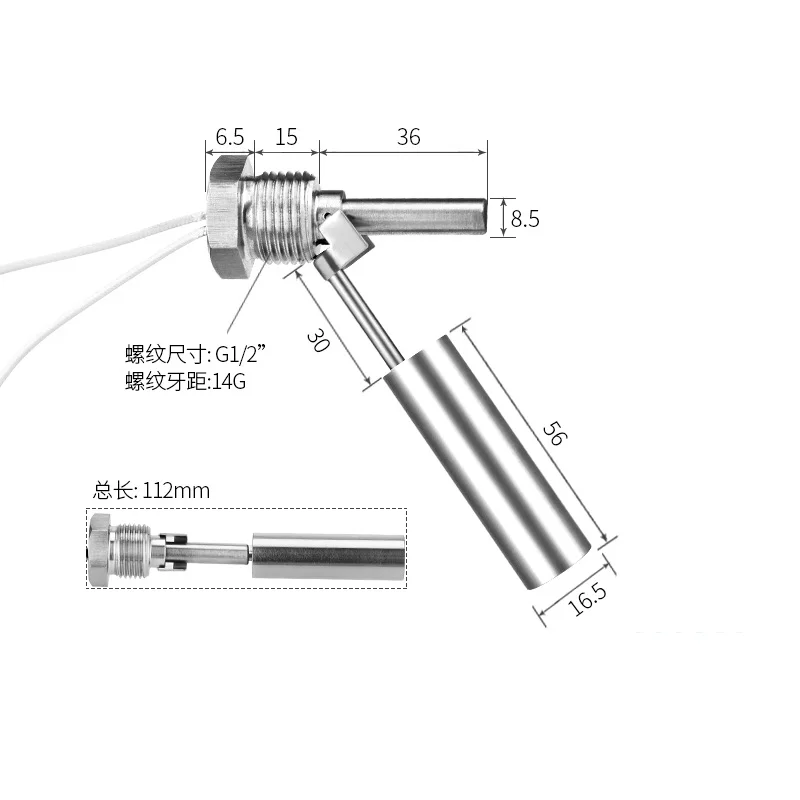 SANQIAOHUI horizontal installation Fluid Level Switch G1/2 M10 1/2NPT Magnetic Sensor Liquid Level Switch 4