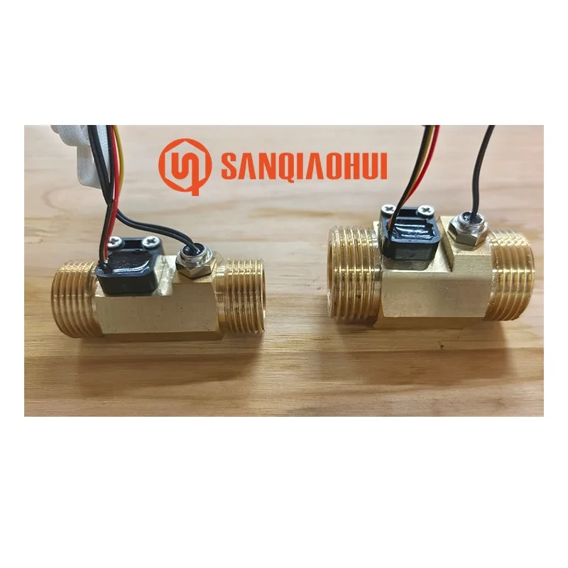 Sanqiaohui Sqh102 G1/2 G3/4 G1 Hall Effect Magnetic Water Flow Sensor Switch With Temperature Sensor For Flow Meter Esp32 1