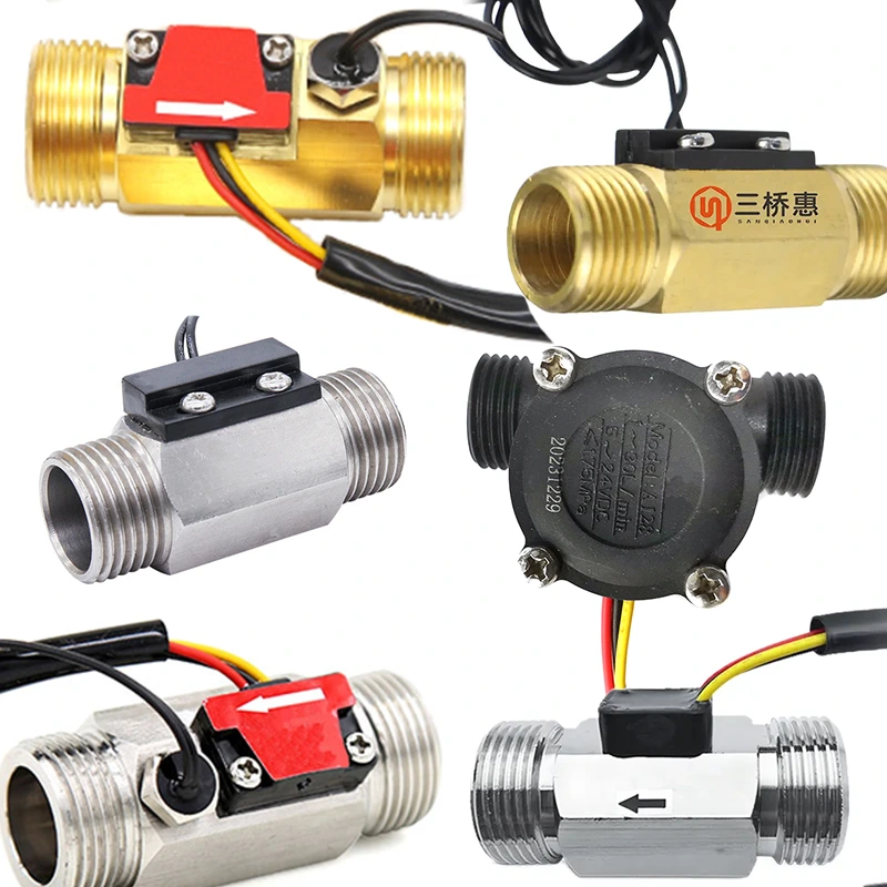 SANQIAOHUI Fluid Level Sensor Stainless Steel 1~60 L/min Pulse Output Magnetic Sensor Hall Effect Liquid Water Flow Sensor 1