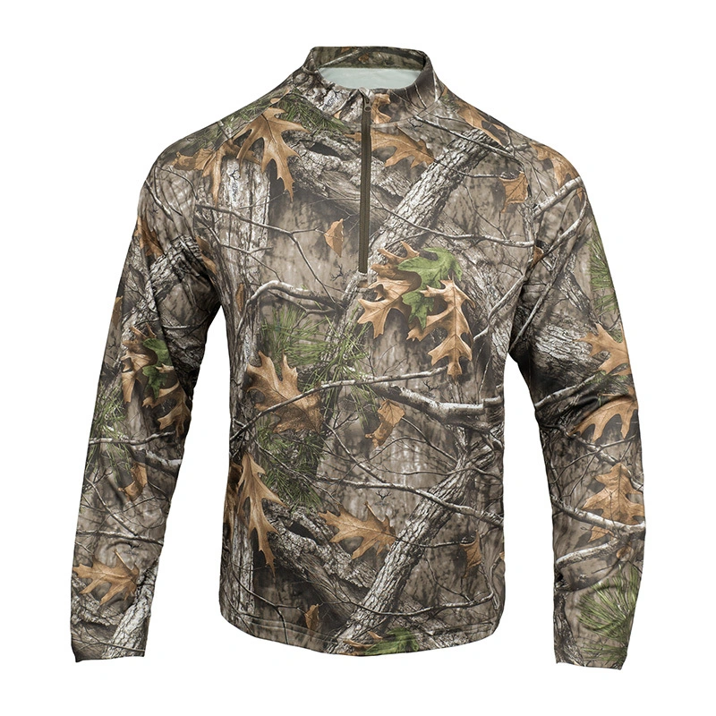 LOOGU Caza Jersey aislado con cremallera 1/4 Super Tree Camo 1