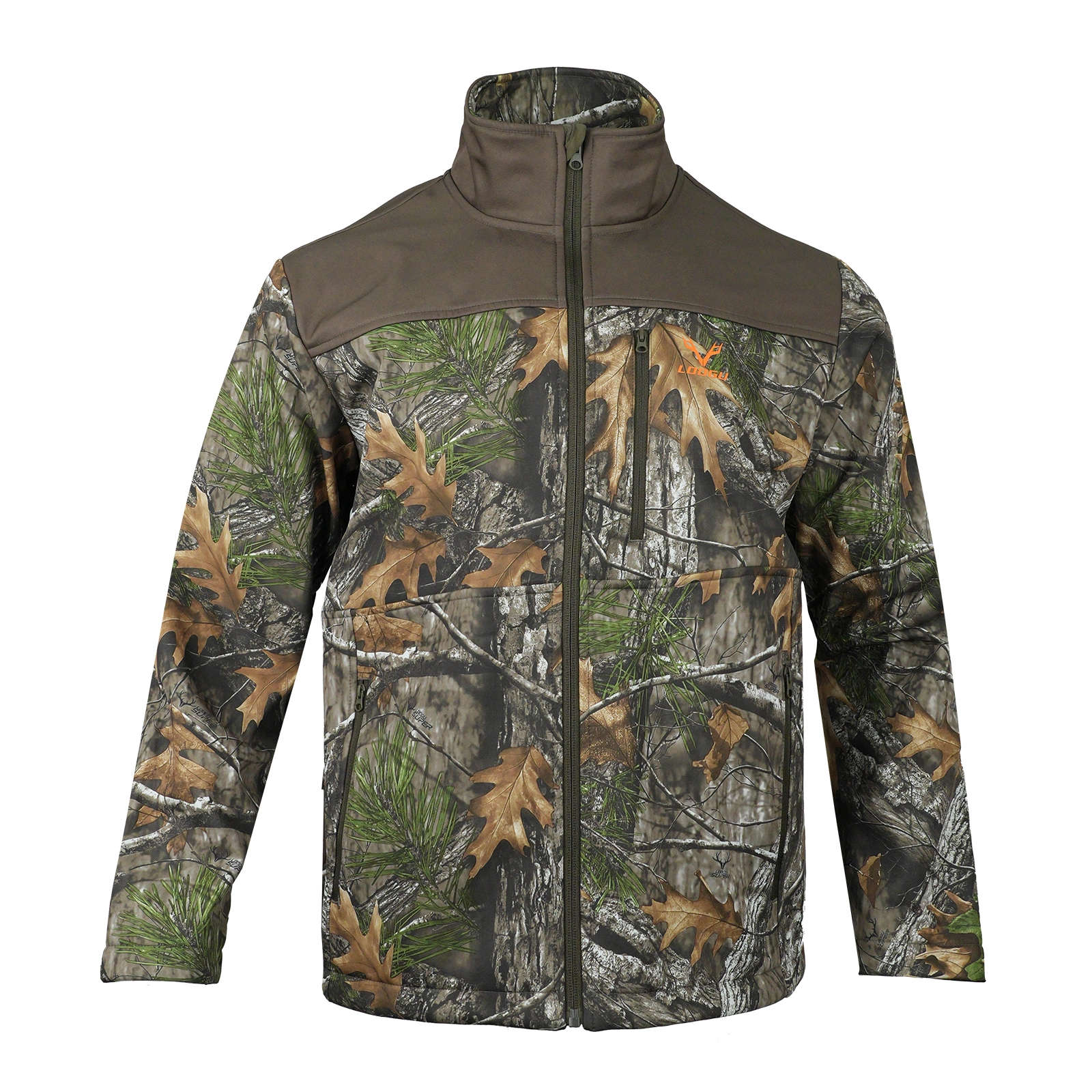 LOOGU Hunting Softshell Insulated Jacket-Brown shoulders 1
