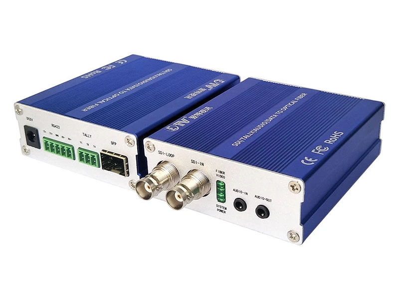 ETV sdi tally intercom to fiber 3g sdi to optical fiber with support bidirectional transmission external audio RS422 1