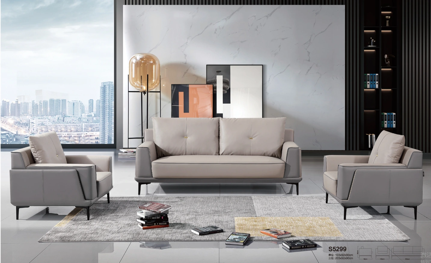 Golden sofa (S5299) for light and luxurious living experience 1